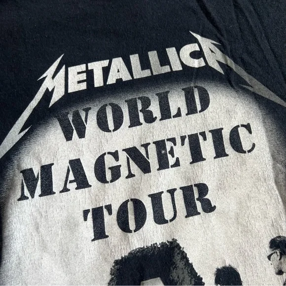 VTG Metallica Death Magnetic World Tour T Shirt Men’s Sz M Black Double Sided - Picture 9 of 10